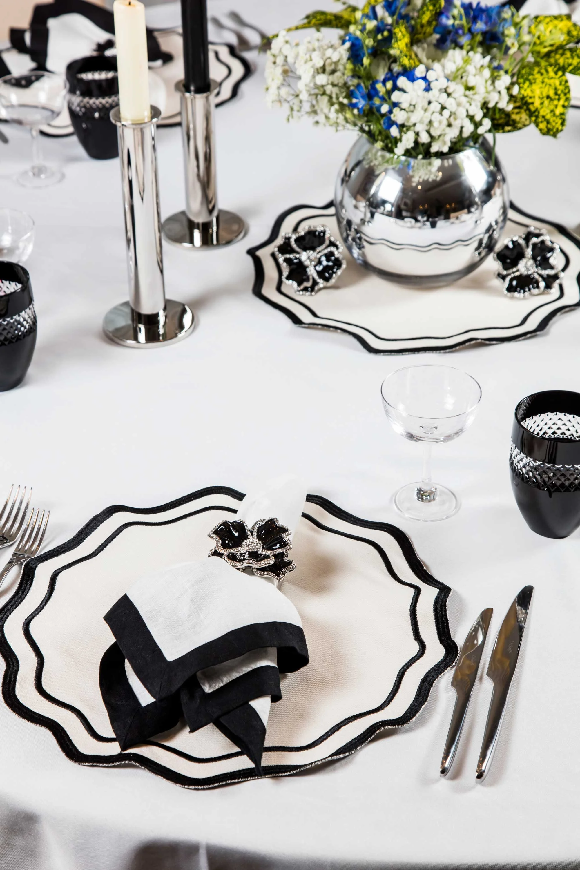 3D Flower Napkin Ring in Black — Time for Tea Hong Kong
